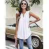 Newchoice-Womens-Tank-Tops-V-Neck-Sleeveless-Summer-Shirts-Loose-Casual-Tops-Blouse Newchoice Sleeveless Blouses for Women Casual Summer, Loose Lightweight Work Shirts V Neck Cute Comfy Tank Tops (White, L)