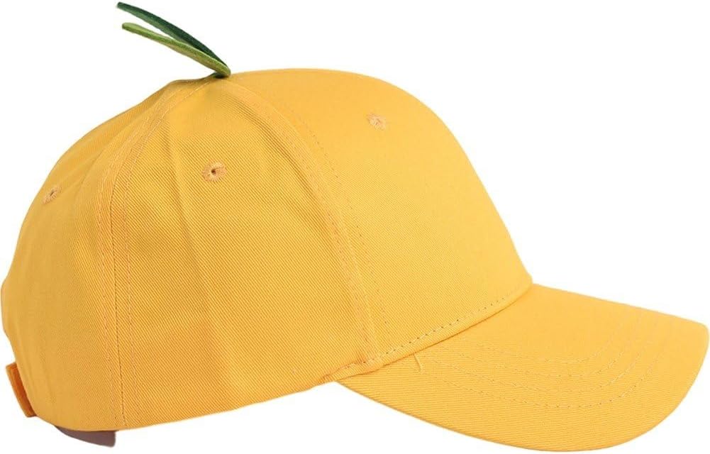 Fruit Shaped Baseball Cap with Leaf Detailing - Orange Funny Summer Sun Visor Adjustable for Sports & Casual Wear