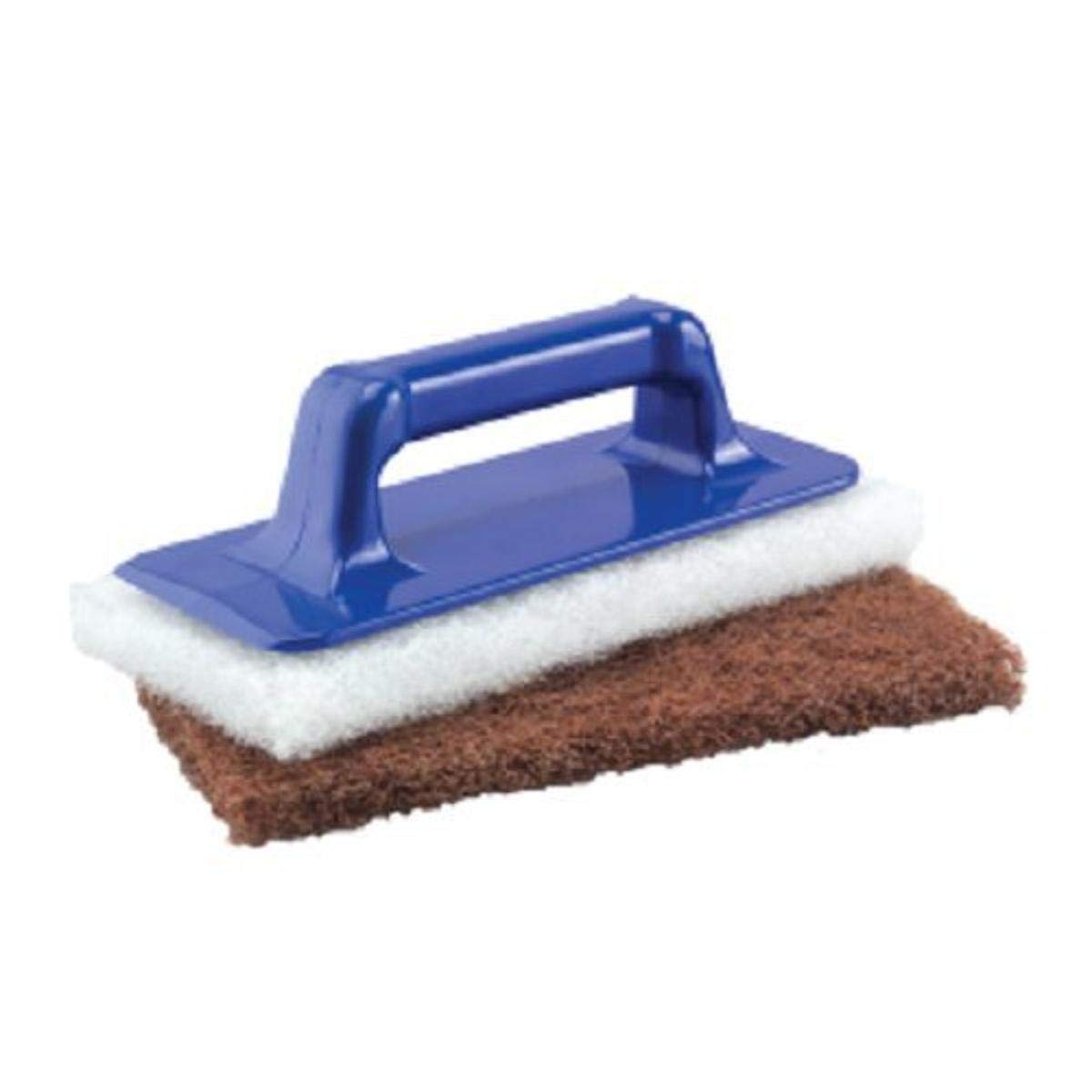 Tolco 280140 Hand Scrubber with 2 Pads, 9.25" Height, 2.5 " Width, Blue/White/Brown