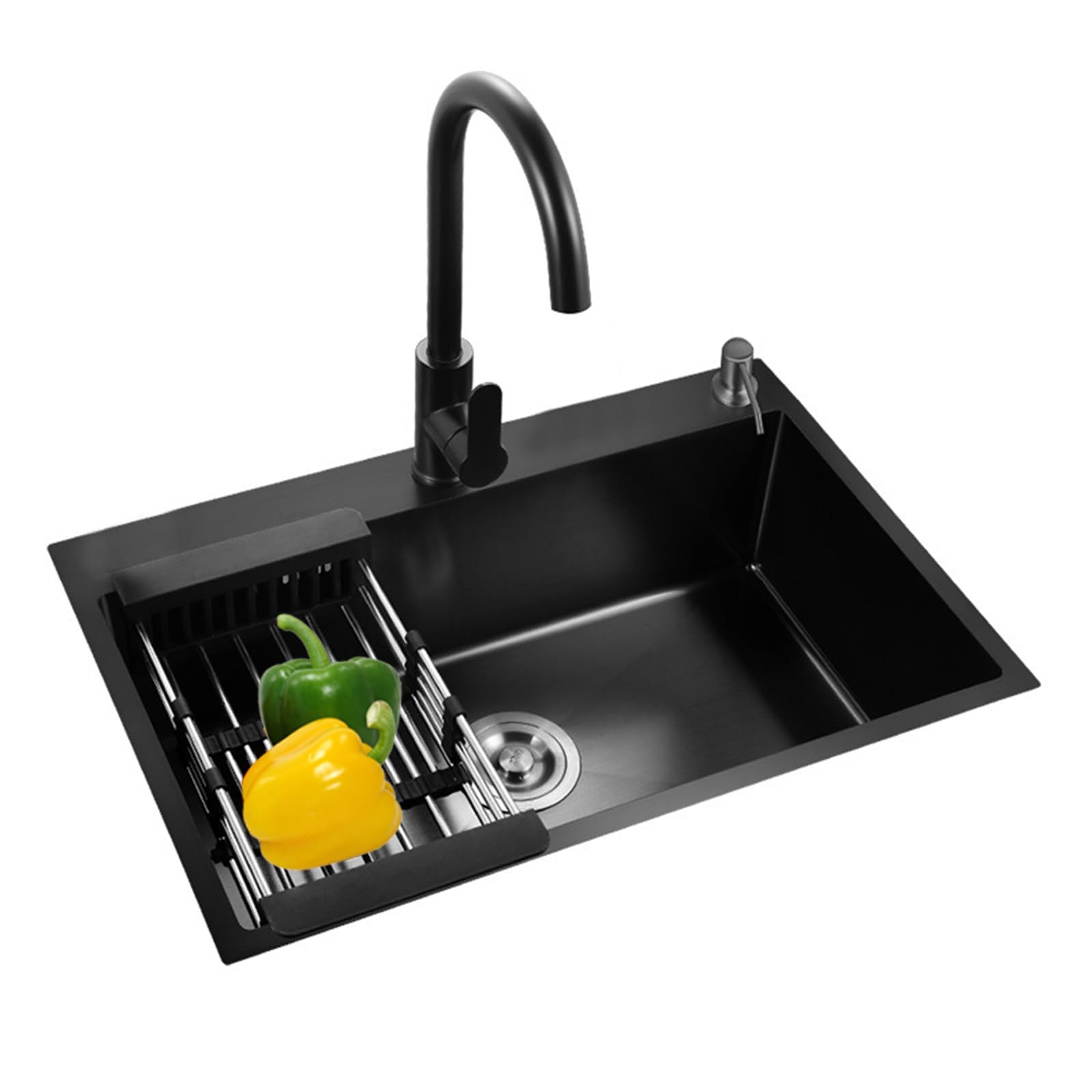 TAXXII Undermount Kitchen Sink, Stainless Steel Drop in Top or Under Mount, Single Bowl Bar RV Sink(60X45cm/23.6X17.7in)