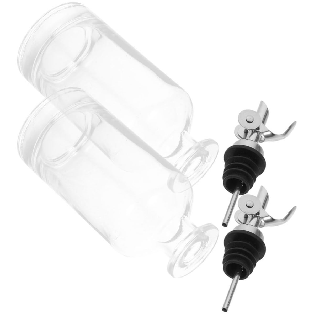TOYANDONA Juego de 2 Botellas Dispensadoras de Aceite y Vinagre de Vidrio y Acero Inoxidable 500ml Tapa Antigoteo para Cocina y Condimentos