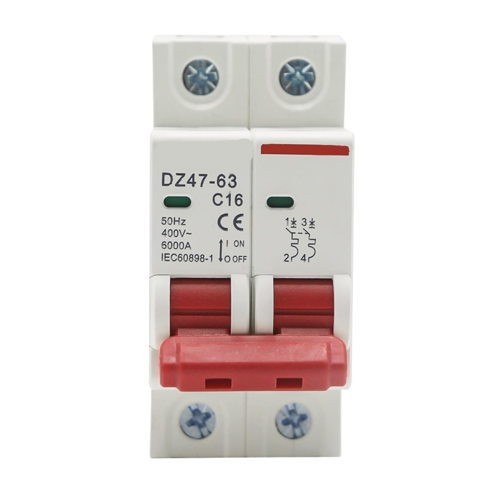 Disyuntor magnetotérmico C45N de 2 polos y 25A para instalación en carril DIN de 35mm 7