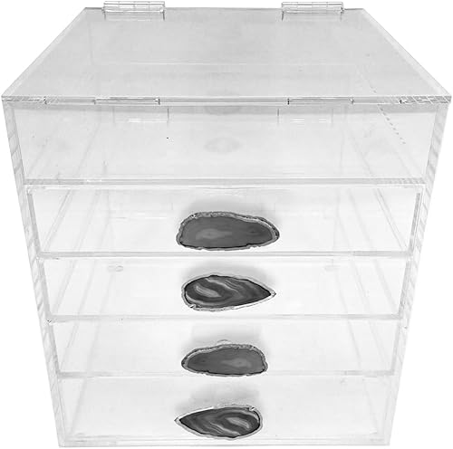 OnDisplay Ultimate Diva - Estación de organización de cosméticos, cubo de 12 pulgadas, ágata doradaplateada (negroplateado)