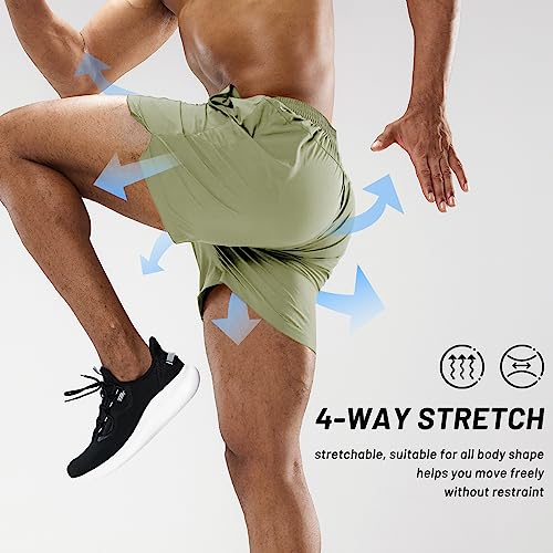 Image of MIER Men's Workout Running Shorts Lightweight Active 5 Inches Shorts with Pockets, Quick Dry, Breathable