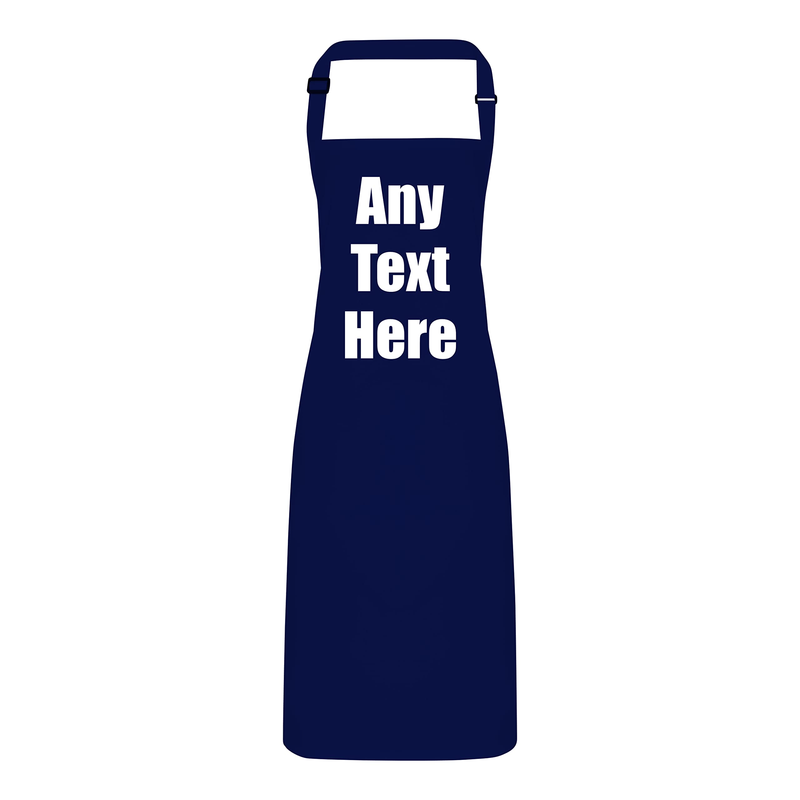 PIXPRINT Personalised Any Text Apron. Any Colour. Head Chef Cook Bake BBQ Custom Print. Choose Font (Navy Blue)