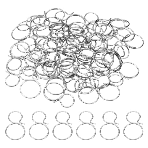 PATIKIL 0.63x0.39 Stainless Steel Chandelier Connector Pins, 50Pcs Chandelier Crystal Clips for Fastening Crystals Parts, Chandelier Replacements, Silver