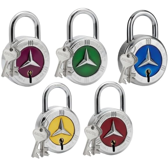 Malaikah | 65mm High-Security Steel Padlock [5 Unit Pack] | 15 Precision Keys Included | Double Locking Heavy Duty Mechanism | Multi-Colored Protective Finish for Home, Shop & Industrial Use-image-17