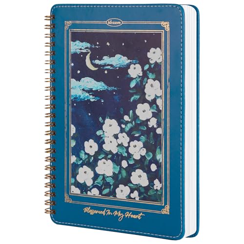 MGGAO Cuaderno Espiral para Mujeres, Cuadernos Duraderos con Tapa Dura de Cuero A5, 140 Páginas Rayadas, Cuadernos Bonitos para Material Escolar Perfecto, 15,5 x 21 cm