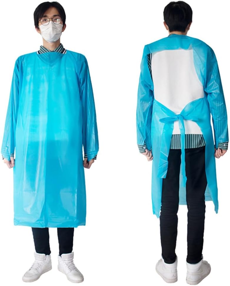 Plastic Cleaning Isolation Coat Size Xl 3pcs for Barbershop and Salon | Blue, Waterproof Plastic Fabric, Adjustable Tightness, Skin-friendly Finish