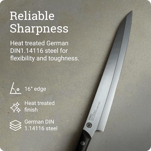 Kai PRO 9.5" Yanagiba Knife, Hand Sharpened Japanese Sashimi Knife, German DIN1.4116 Stainless Steel Blade, Full-Tang POM Handle, NSF Certified, Versatile Kitchen Tool - Thumbnail 4