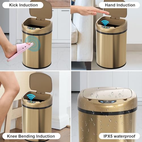 Caneca de Basura Sensor Automático Acero Inoxidable 3.5 Gal miniatura 6