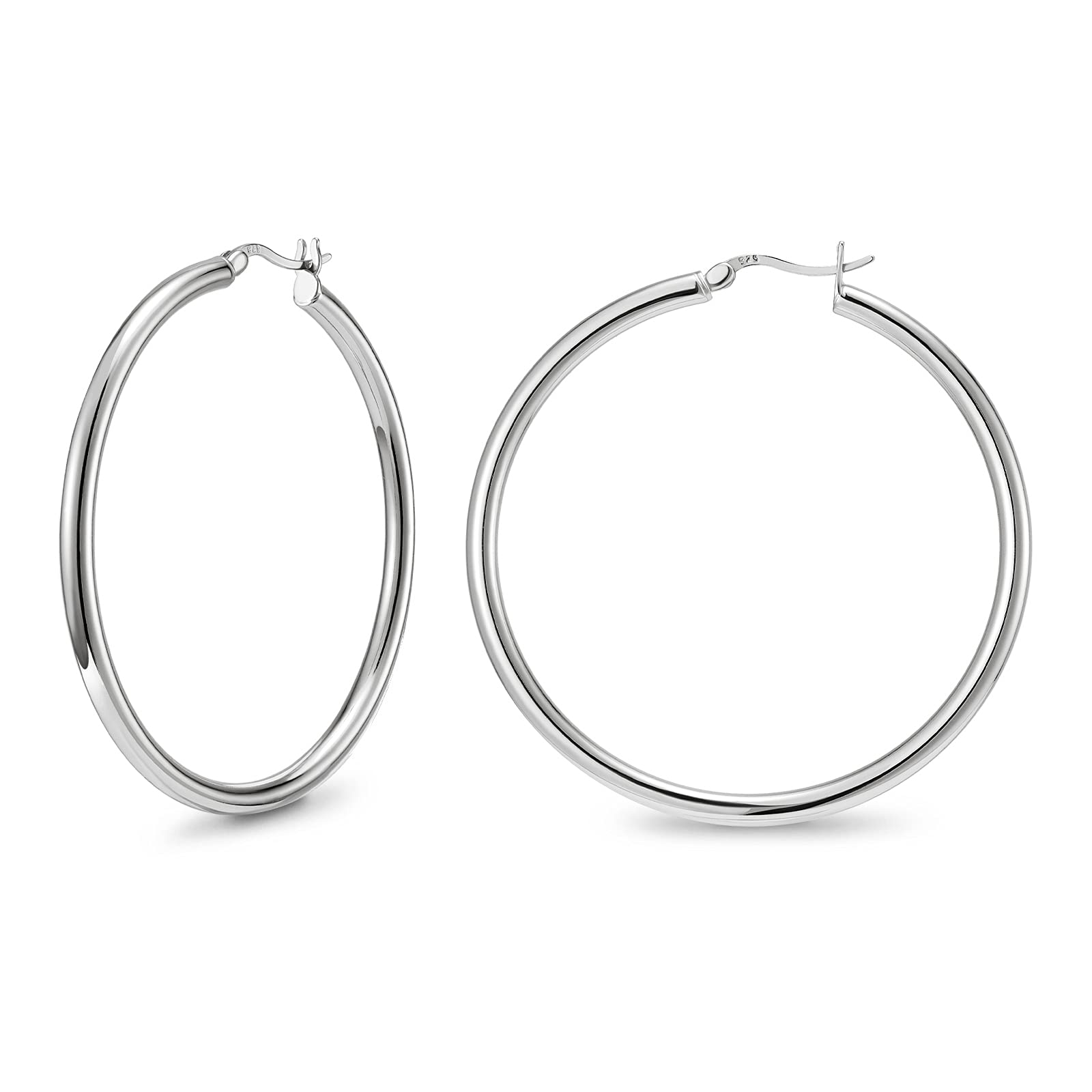 SWEETV 925 Sterling Silver Post Hoop