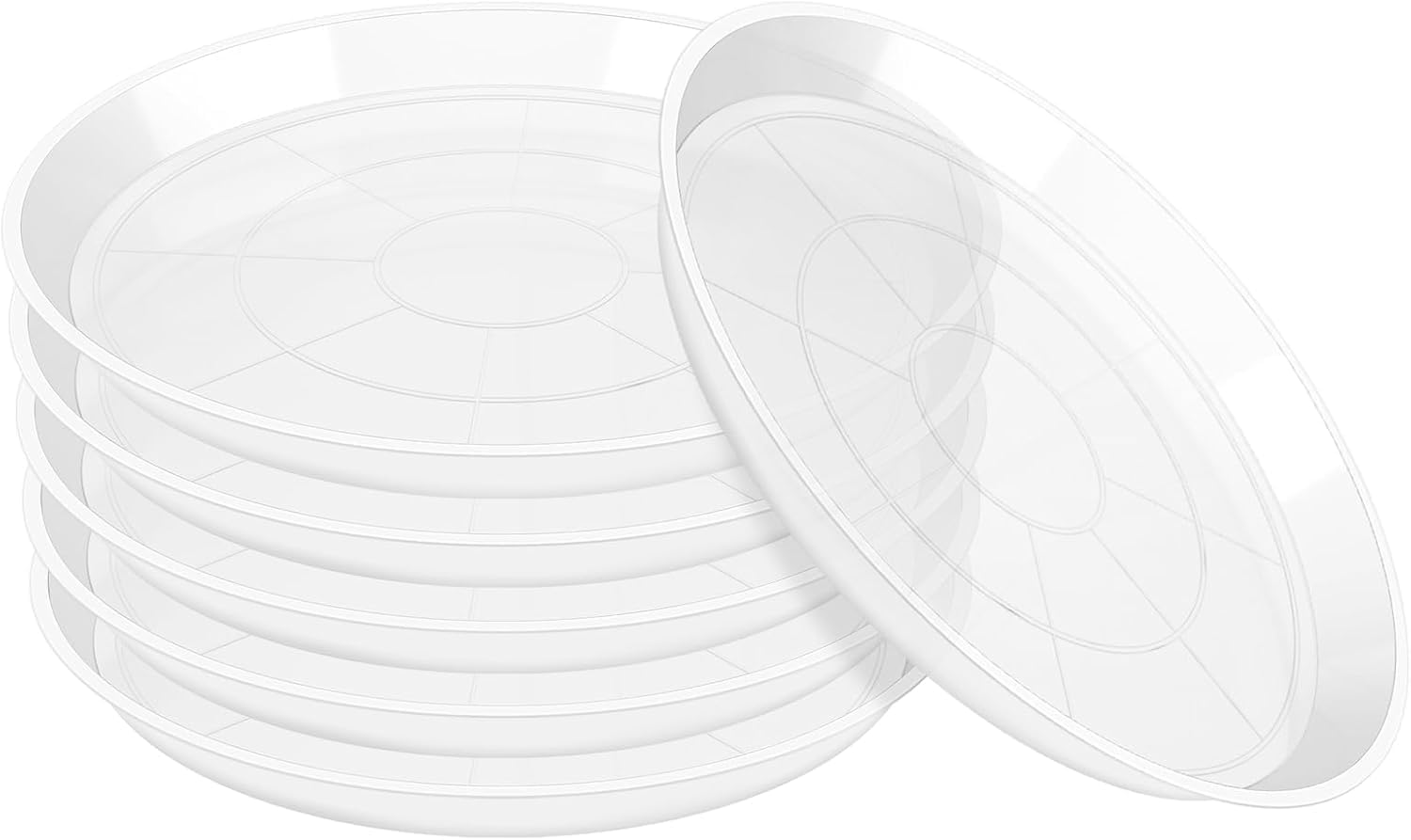 3 4 6 8 10 12 14 Inch Plant Saucer Pot Tray, 6 Pack Clear Plant Saucers for Indoors and Outdoors, Large Plastic Dish Suacer Water Drip Tray for Potted Plants Flowers (3 Inches)