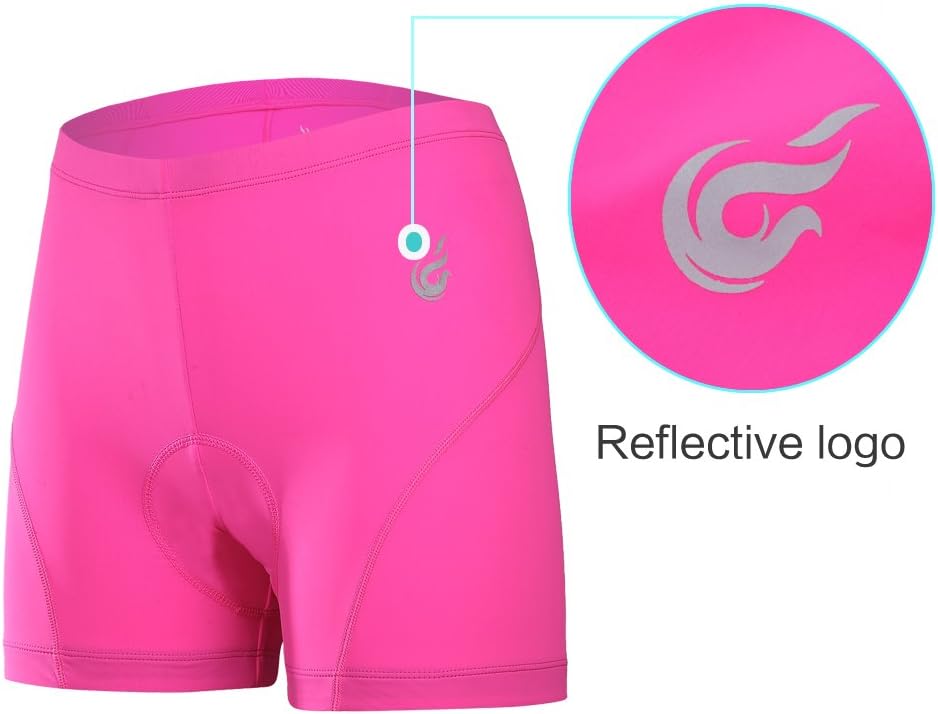 beroy Womens Padded Bike Shorts,Cycling Shorts Women Padded X-Large Black+red