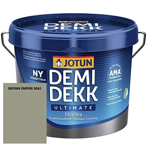 JOTUN DEMIDEKK ULTIMATE Täckfärg Holz-Farbe | Wetterschutz | Holzschutz | Absolute Premium-Qualität | 10 Liter Gronn Empire 8062