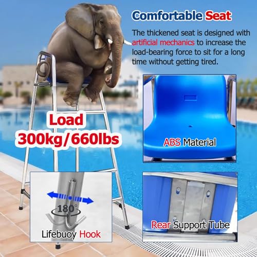 Silla salvavidas para piscinas con escalera de acero inoxidable miniatura 6