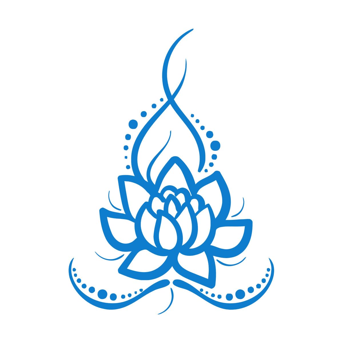 Fine Carving Decals Lotus Flower Ornament Buddhism Floral 36x51.3cm It Won't Fall Off Small Blue — image 1