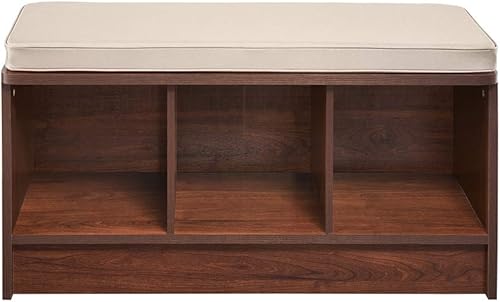 Banco de almacenamiento de 3 cubos ClosetMaid Cubeicals Cereza Oscura,Cereza oscura con cojín gris,Espresso Con Cojín Gris,Espresso Con Cojín