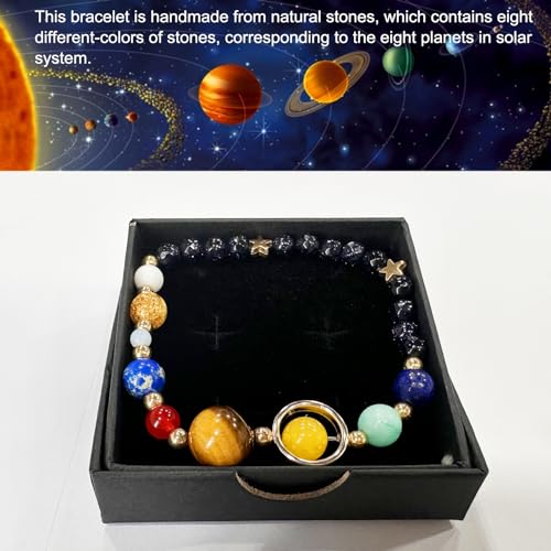 Planet Bracelet Solar System,Universe Galaxy Guardian Space Bracelets,Solar System The Eight Planets Beaded Space Bracelet Gifts for Men Women2
