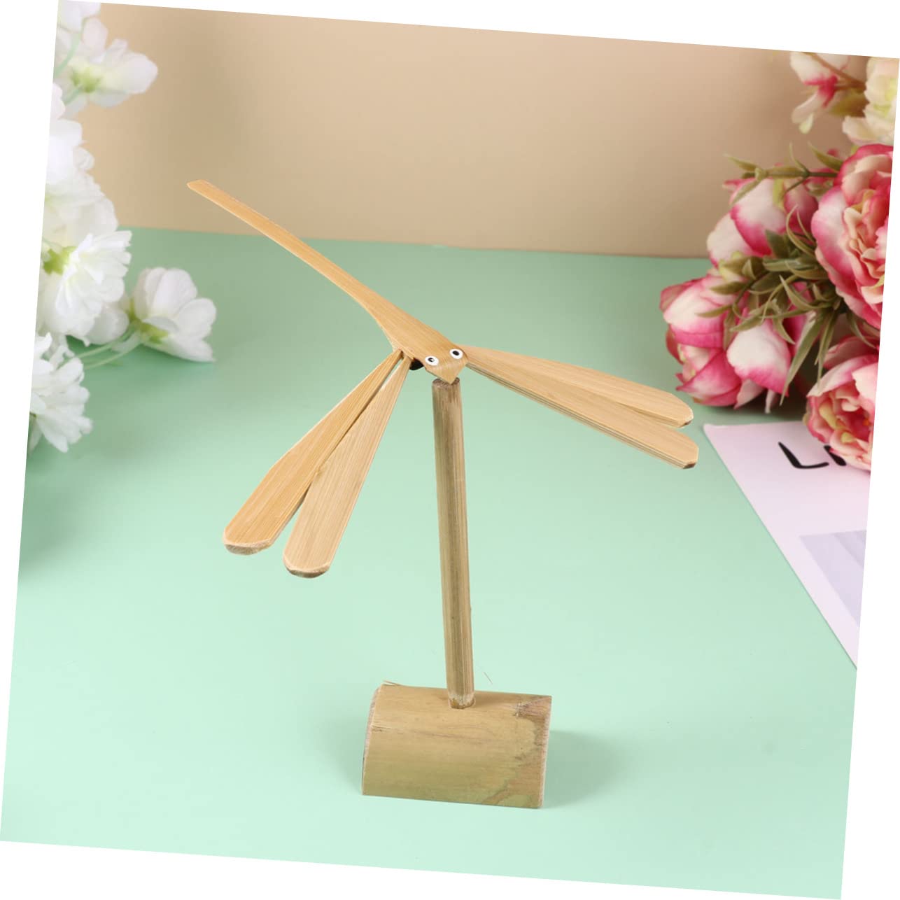 Jouet Libellule Stable en Bambou 2pcs HEMOTON, Jouet Éducatif Motricité pour Garçons et Filles