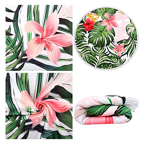 Violet Mist Microfiber Beach Towels Oversized Round Hawaiian Beach Blanket Sand Free Quick Dry Hippie Boho Circle Bath Towel Absorbent Tropical Meditation Rug Yoga Mat Throw Fringe Tapestry 60" Tf #TOP1