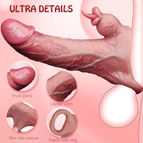 Image of Vibrating Penis Sleeve for Men - Wearable Cock Sleeve Extender with Remote Control, 10 Vibration Modes & Smart App Control, Stretch Fit Silicone Male Enhancer for Couples Intimacy