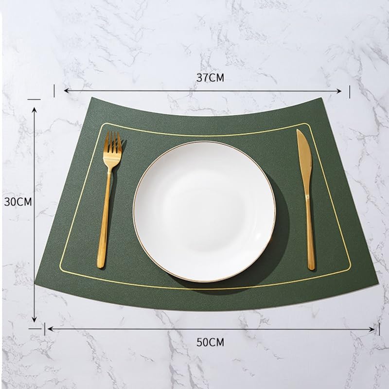 Set de table en PU bicolore forme éventail imperméable et isolant - 5