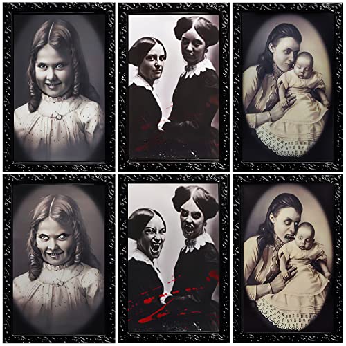 Shemira Halloween-Dekorationen, 3D-Porträtbild mit Rahmen, 3 Stück Cover