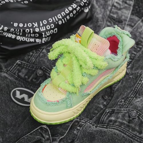 Canvas Fuzzy Stylish Fluffy Lace Up Sneakers for Women and Teens Soft Plush Streetwear Shoes with Cozy Texture Cute Aesthetic Footwear for Fall Winter Outfits4