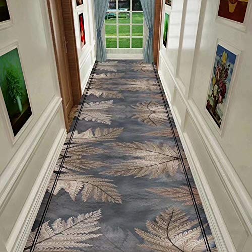 Tapis de passage d'allée 3D résistant et lavable pour entrée à motif feuilles