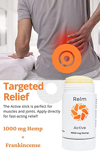 Hemp Cream for Muscles, Joints, Nerves and Skin - Fast-Acting Relief - Relm Active Hemp Stick, 1000mg 3oz - Image 6