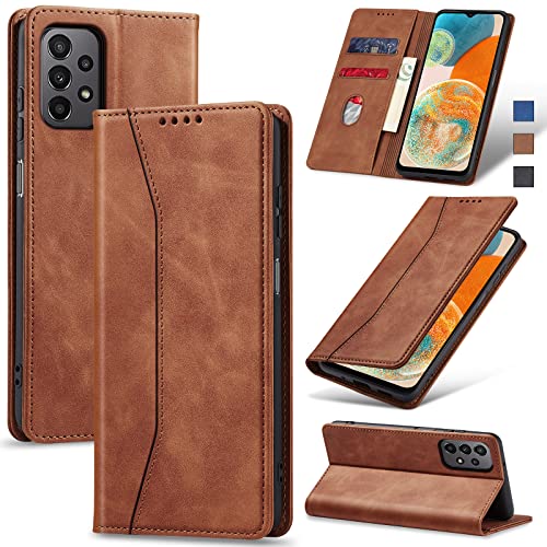 Image of Jasonyu Flip Wallet Case for Samsung Galaxy A23 5G /4G,Brown