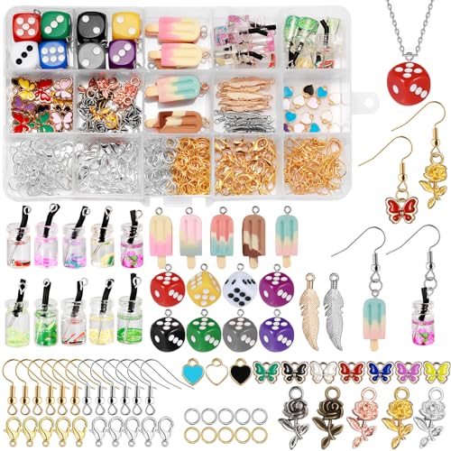 Nadinsta 404 Piezas Dijes para Pulseras, Dijes para Bisutería, Colgantes Dijes para Pulseras, Collares Pendientes Resina para Llaveros, Pulseras, Collares, Pendiente