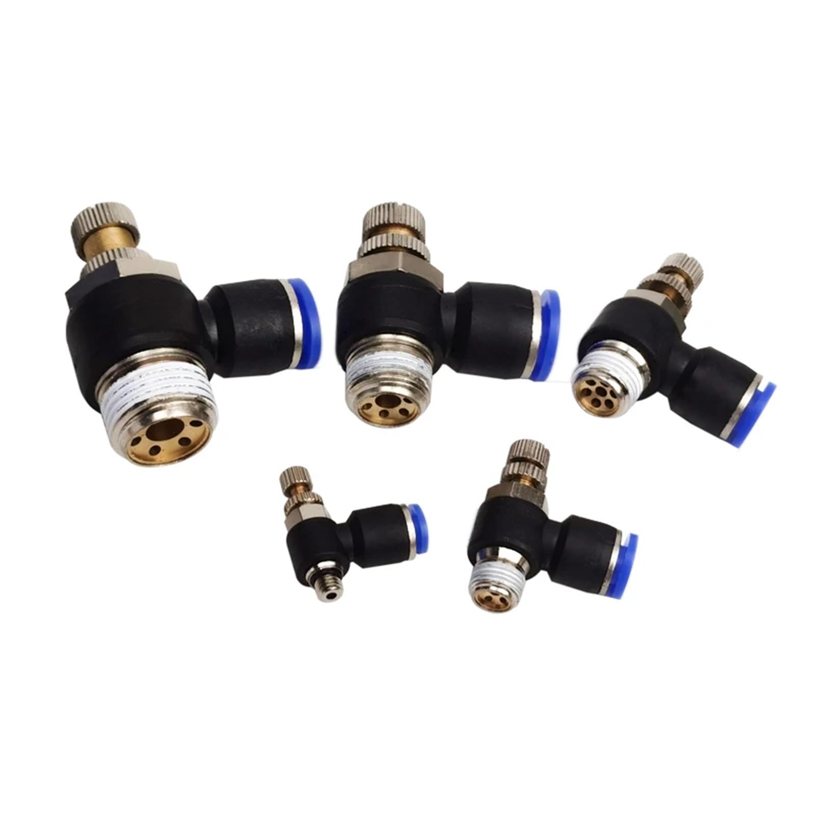 SL Type Fast Connection Pneumatic Fitting 4 6 8 10 12mm Thread M5 1/8 1/4 3/8 1/2 Inch Air Speed Regulating Throttle Valve 1Pcs(SL12-02)