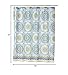 Madison Park Tangiers Shower Curtain, Luxurious Traditional Damask Print, Classic Design Bathroom Decor, Machine Washable, Fabric Privacy Screen 72x72, Blue/Yellow
