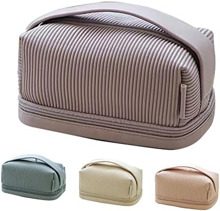 REWMET Make Up Bag, Large Capacity Travel Cosmetic Bag, Makeup Organizer Bag, Travel Essentials, Travel Makeup Bag(Purple)
