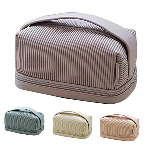 Rewmet Make Up Bag, Large Capacity Travel Cosmetic Bag, Makeup Organizer Bag, Travel Essentials, Travel Makeup Bag(Purple) #TOP2