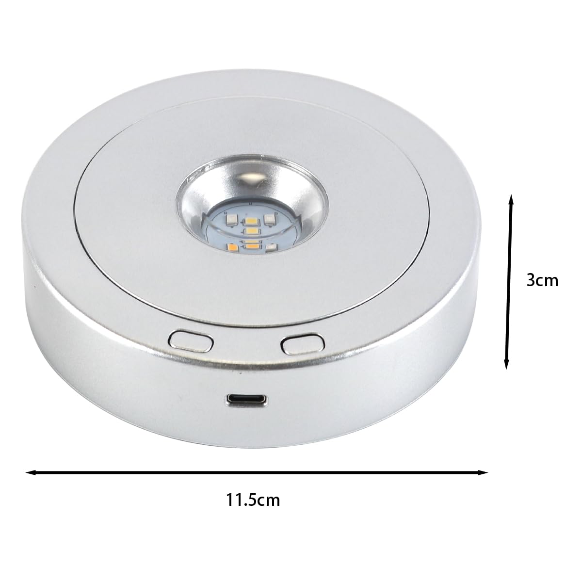 Nicear Silver Rotatable Round Light Base 4 Revolving 8 Light Modes Display Stand 8 Modes Round Multicolor Base For Clear Crystal Glass Resin Crafts - Image 3