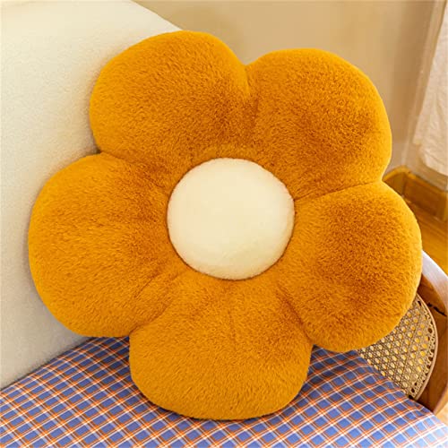 Wyike Cute Flower Pillow Plush Flower Cushion Floor Pillow Cushions Leisure Pillow Car Cushion Room Decor Pillow (40Cm, Brown/White) #TOP2