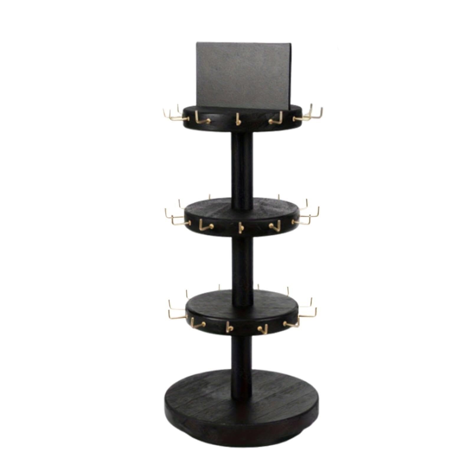 AZHKJKZH Jewelry Display Stand Bracelet Display Stand Jewelry Organizer Hanger Rotating Holder Storage(Black)