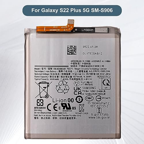E-YIIVIIL Replacement Battery EB-BS906ABY Compatible with Samsung Galaxy S22 Plus 5G SM-S906 with Tools