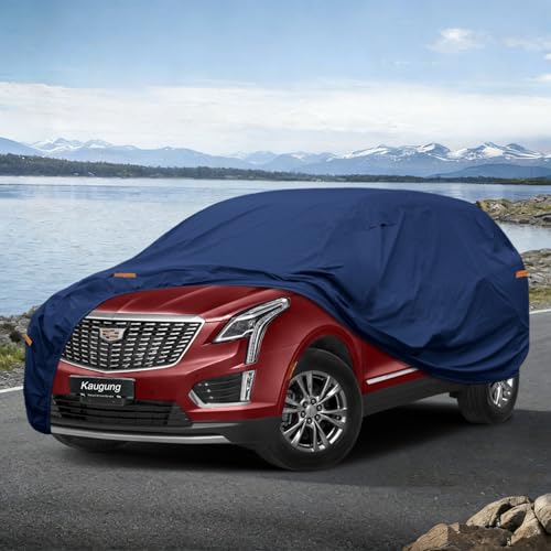 Image of Kaugung Custom Fit SUV Car Cover for Cadillac XT5 (2016-2026), Heavy Duty Waterproof All Weather Outdoor Protection, Breathable Full Exterior Cover with Vent, Rain Sun Snow UV Proof