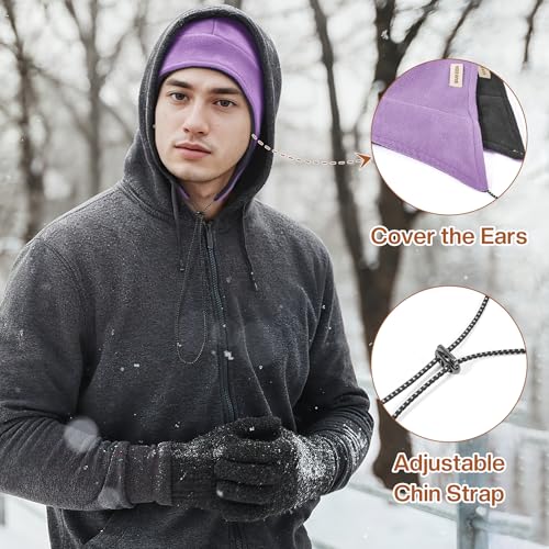 Sukeen Winter Hat Scarf Set for Women Double Side Wear Warm Hat Antistatic Cold Weather Hats with Thick Fleece Scarf3