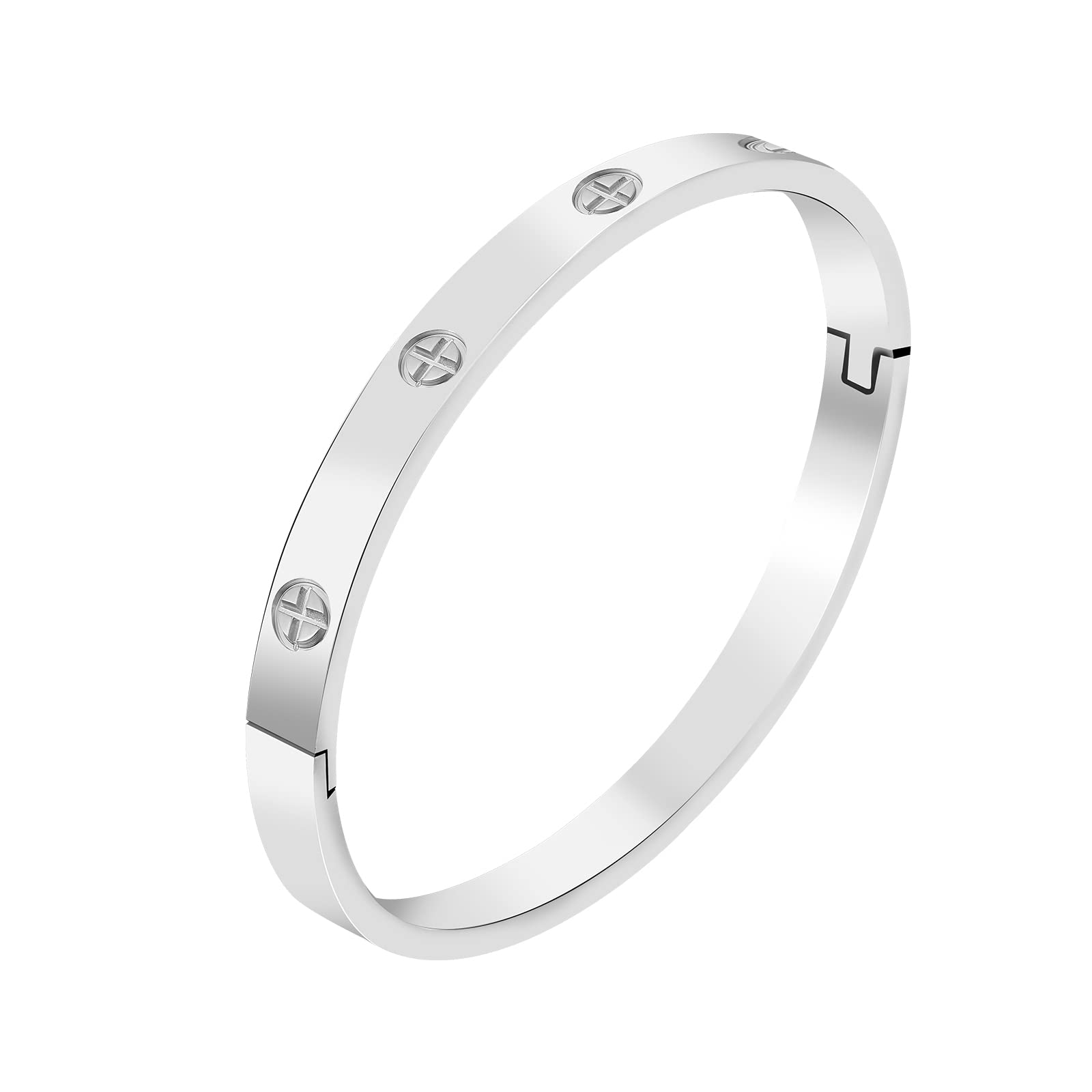 Clear AntLove Bangle for Women Girls 18K Gold Plated Titanium Steel Fashion Simple Cuff Bracelet Bangle Jewelry Gifts for Valentine's Day Birthday Gifts