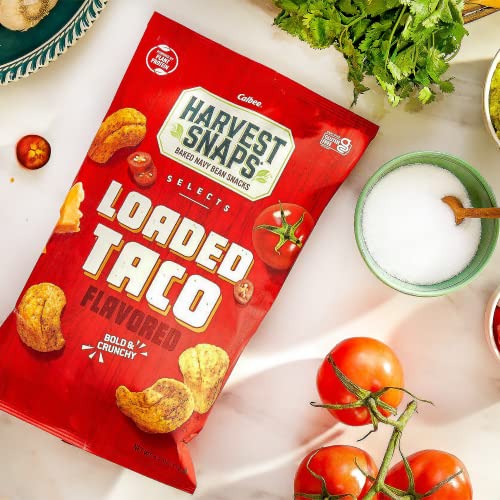 Harvest Snaps Veggie Chips (Loaded Taco Selects) | Powered By Plant Protein, Gluten Free, Non-Gmo Baked Vegetable Crisps | Made In Usa (8 Snack Packs) #TOP4