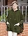 COOFANDY Unisex Casual Hooded Poncho Cape Cloak Fashion Coat Hoodie Pullover with Pocket Army Green