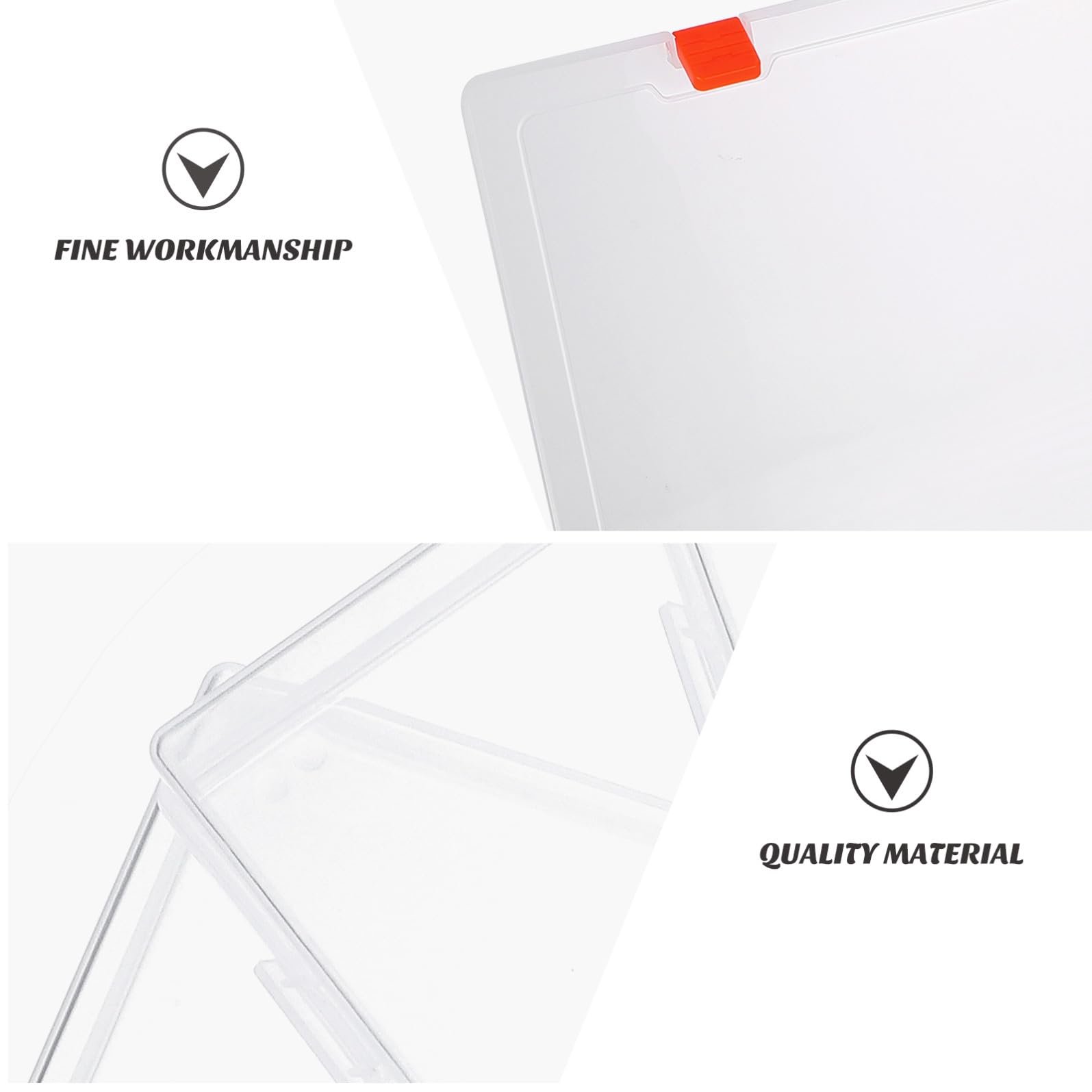 SHINEOFI Boîte de Rangement Photos Transparente Multifonction avec Compartiments Poignée Pliable pour Organisation Facile et Classification pour Maison et Bureau