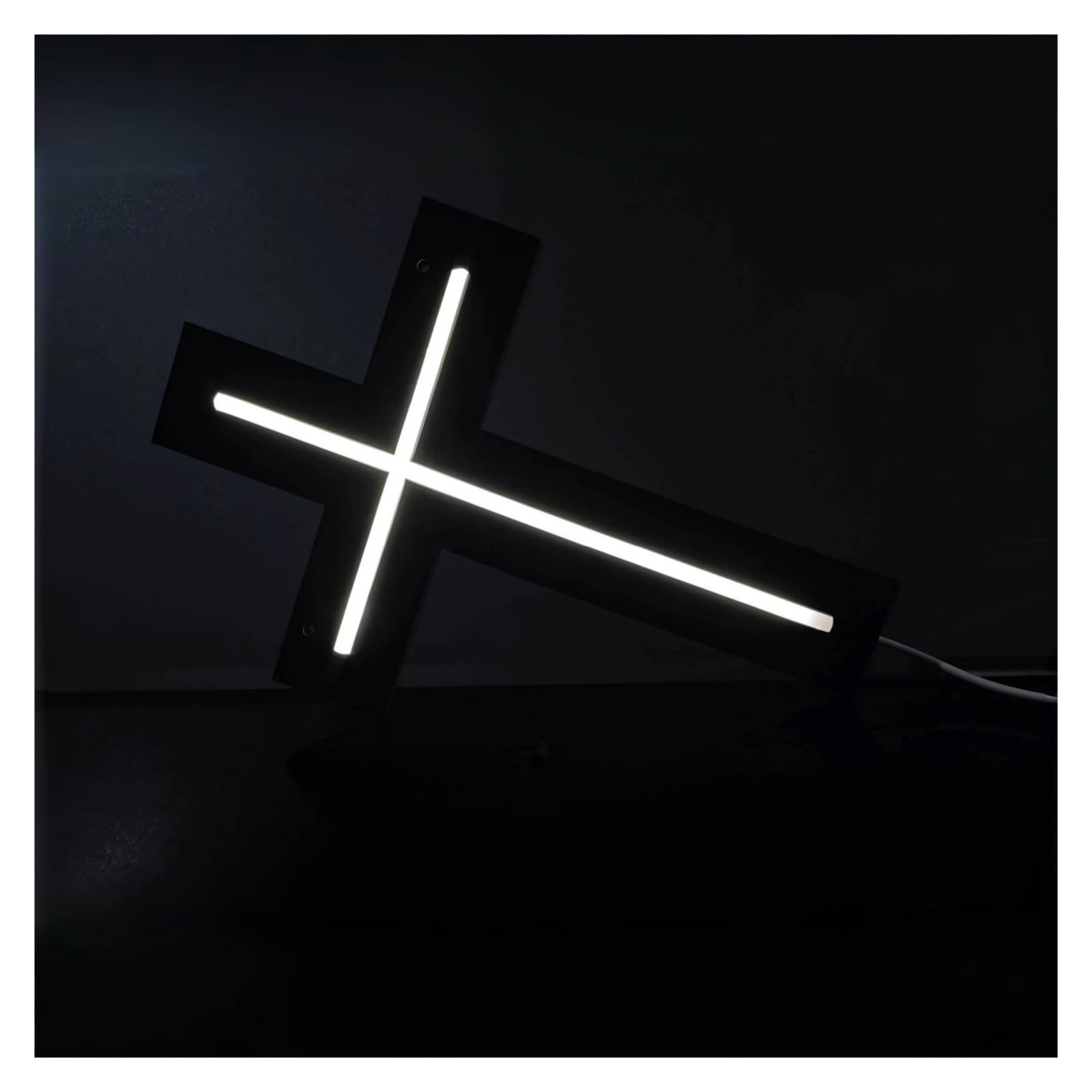 Shouxi One Color Sign Lamp Cross Neon Sign Usb Powered Neon Lights Dimmable Sign Home Wall Decor, Religious Events 20.6Cmx30cm