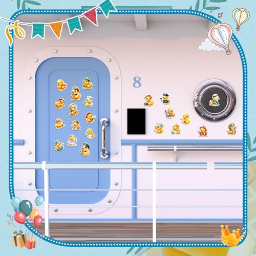 24 imanes decorativos de patito amarillo divertidos para puerta miniatura 2