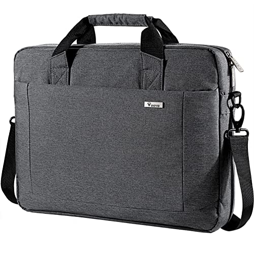 Voova Laptop Bag Case 14 15 15.6 Inch Computer Sleeve Messenger Bag with Shoulder Strap Expandable Waterproof Business Briefcase for Men Women to Work Travel School Fit 14-16 Inch Laptop-Grey